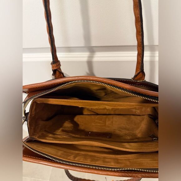 Patricia‎ Nash Vintage- Inspired Paris Large Satchel Bag Burnished Tooled, $299 - Picture 7 of 12
